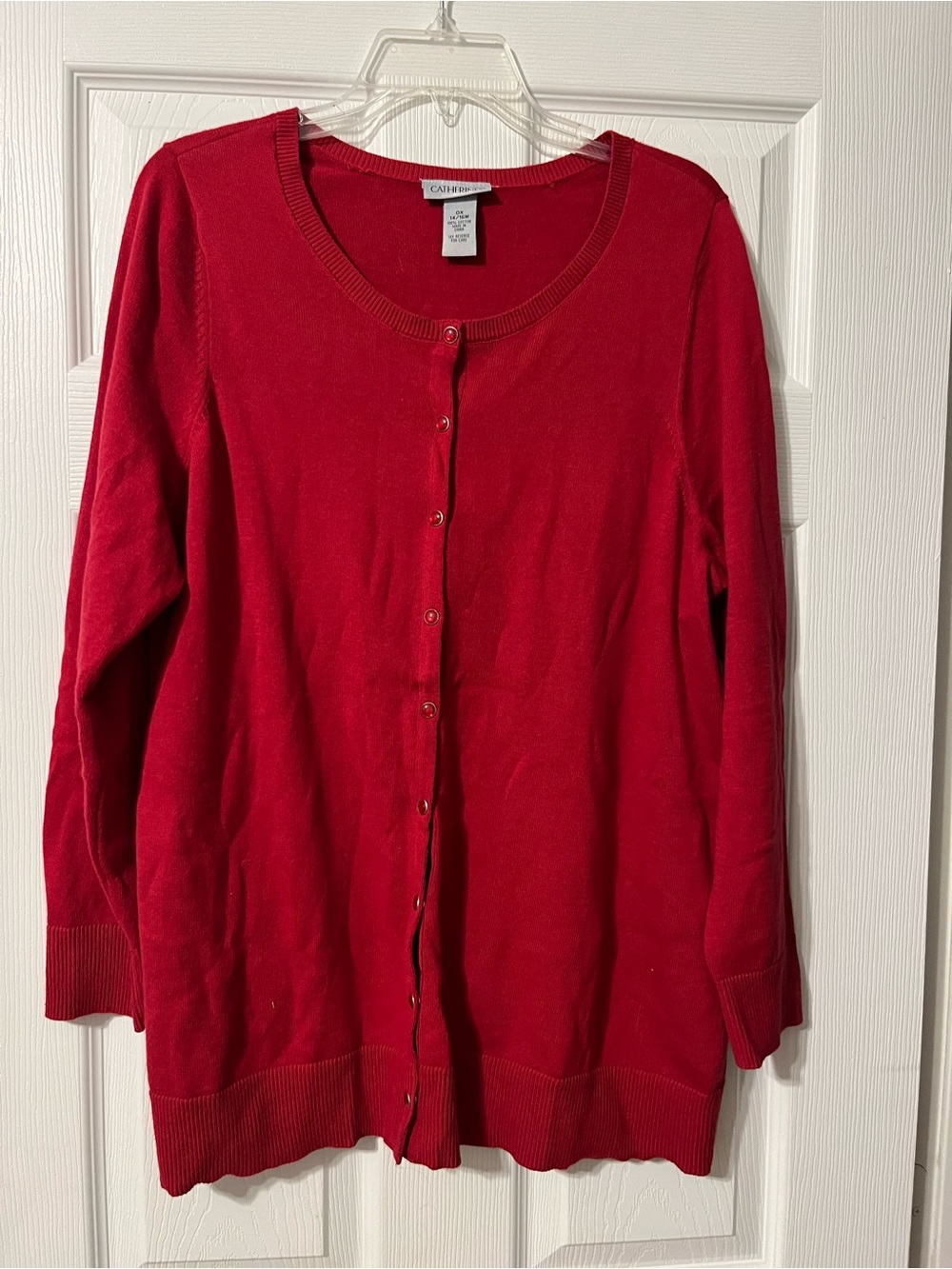 Catherines Red Snap-front Women's Cardigan Sweater